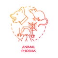 Animal phobias red gradient concept icon