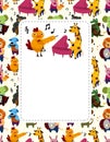 Animal play music card Royalty Free Stock Photo