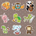 Animal play music stickers Royalty Free Stock Photo