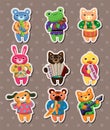 Animal play music stickers