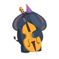 animal playing instrument elephant with cello Royalty Free Stock Photo