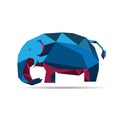 Animal polygonal elephant shape vector