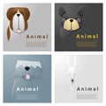 Animal portrait collection with dogs