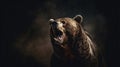 Animal Power - wonderful colored portrait of a bear roaring