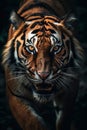 Animal Power - wonderful colored portrait of a roaring male tiger