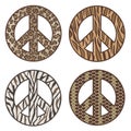 Animal Print Peace Symbols Royalty Free Stock Photo