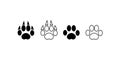 animal prints. foot animal icon. Black animal footprints set. Animal (dog, cat) paw prints. Vector illust Royalty Free Stock Photo