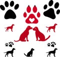 Animal rescue design. Paw Prints. Dog or cat paw print flat icon for animal apps and websites. Royalty Free Stock Photo