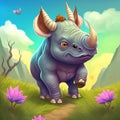 Fantasy rhino from fairy tales