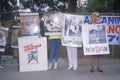 Animal rights demonstrators holding signs Royalty Free Stock Photo