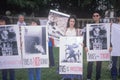 Animal rights demonstrators holding signs Royalty Free Stock Photo
