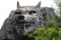 Stone Gray wolf-stone carving