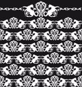 Animal seamless patten black and white cat