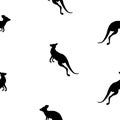 Animal seamless pattern background with kangaroo. Vector Illustration Royalty Free Stock Photo