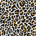 Animal seamless pattern with leopard fur texture. Repeating background Royalty Free Stock Photo