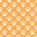 Animal seamless vector pattern of paw footprint Royalty Free Stock Photo