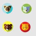 Animal Set Flat Icon