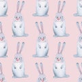 Animal set. Hare. Seamless pattern 4