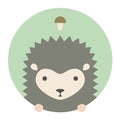 Animal set. Portrait in flat graphics. Hedgehog Royalty Free Stock Photo