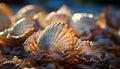 Animal shell collection, beauty in nature, underwater decoration generated by AI