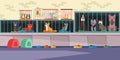 Animal shelter, pet shop flat vector illustration