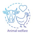 Animal shelter, welfare concept icon. Voluntary wildlife protection idea thin line illustration. Veterinary clinic