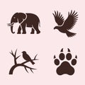Animal silhouette icons design vector illustration Royalty Free Stock Photo