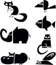 Animal Silhouettes Royalty Free Stock Photo