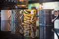 Animal skin coffee mugs Royalty Free Stock Photo