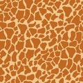 Animal skin giraffe seamless pattern, various brown spots on yellowish background Royalty Free Stock Photo