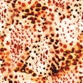 Animal Skin Paint. Multicolor Tie Dye Seamless. Wildlife Cheetah Pattern. Brown Summer Spots. Animal Fur Repeat Design. Tropical Royalty Free Stock Photo