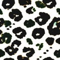 Animal Skin Pattern. Multicolor Watercolor Repeat. Wildlife Jaguar Paint. Brown Luxury Dots. Animal Fur Seamless Fabric. Tropical Royalty Free Stock Photo