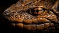 Animal skin pattern on reptile head, focus on foreground generated by AI