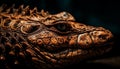 Animal skin pattern, reptile scale, crocodile eye, dangerous wildlife looking generated by AI