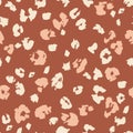 Animal skin print. Leopard`s spotted fur seamless pattern design Royalty Free Stock Photo