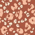 Animal skin print. Leopard`s spotted fur seamless pattern design Royalty Free Stock Photo