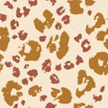 Animal skin print. Leopard`s spotted fur seamless pattern design Royalty Free Stock Photo