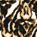 Animal Skin Print. Multicolor Watercolor Seamless. Jungle Jaguar Pattern. Brown Luxury Dots. Animal Fur Repeat Textile. Trendy