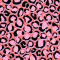 Animal skin print in pink colors. Modern leopard spot seamless pattern