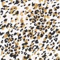 Creative leopard rosettes background with gold foil, ink texture