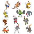 Animal Sports Cartoon Full Body Collection Set