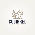 Animal squirrel minimalist simple line art logo icon template vector illustration design Royalty Free Stock Photo