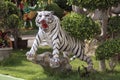 Tiger statue is located inside the temple.