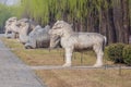 Animal statues along the Sacred Road