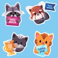 animal sticker text you rock your work you did it and good job compliment appreciate motivation achievement quote