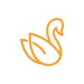 Animal swan line simplicity creative logo