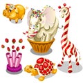 Animal sweets made of caramel and chocolate