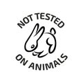 Animal testing black logo icon with rabbit