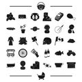 Animal, tool, equipment and other web icon in black style. food, transport icons in set collection. Royalty Free Stock Photo