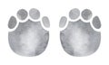 Watercolor footprints. Animal tracks. Royalty Free Stock Photo